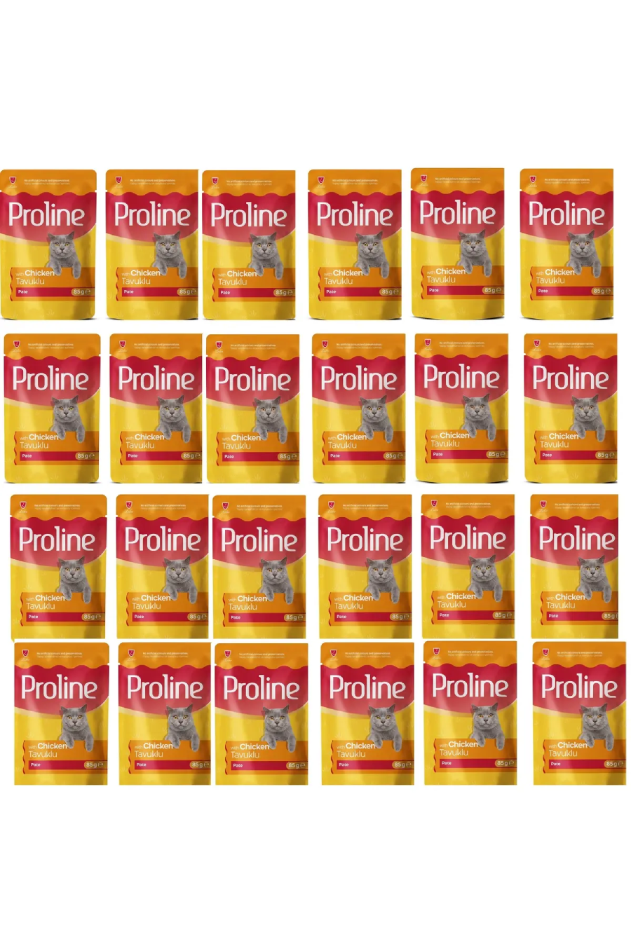 Proline Sos İçinde Et Parçacıklı Tavuklu Yaş Kedi Maması (24 x 85g)