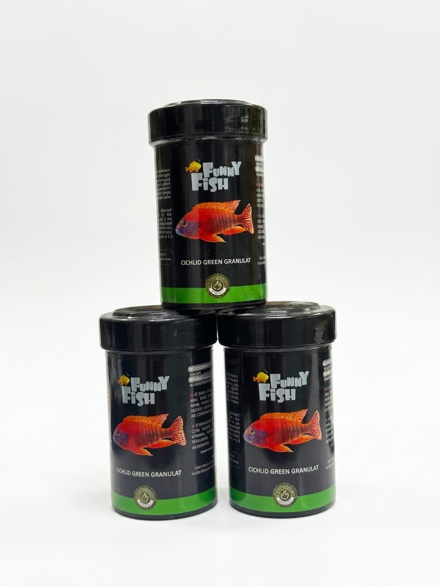 Funny Fish Cichlid Green Granulat Balık Yemi (3’lü Paket)
