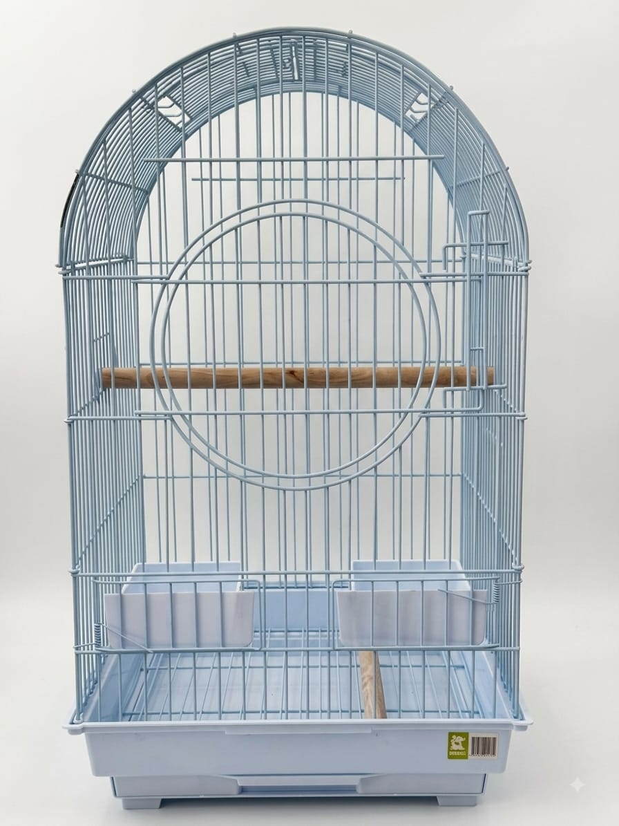 Lüks Oval Çatılı Papağan Kuş Kafesi (45 x 77 cm)