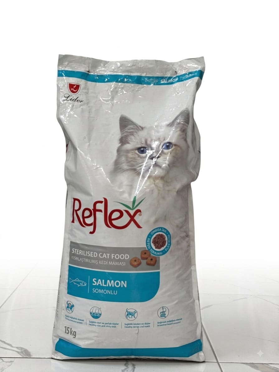 Reflex Kısırlaştırılmış Somonlu Yetişkin Kedi Maması (15 kg)