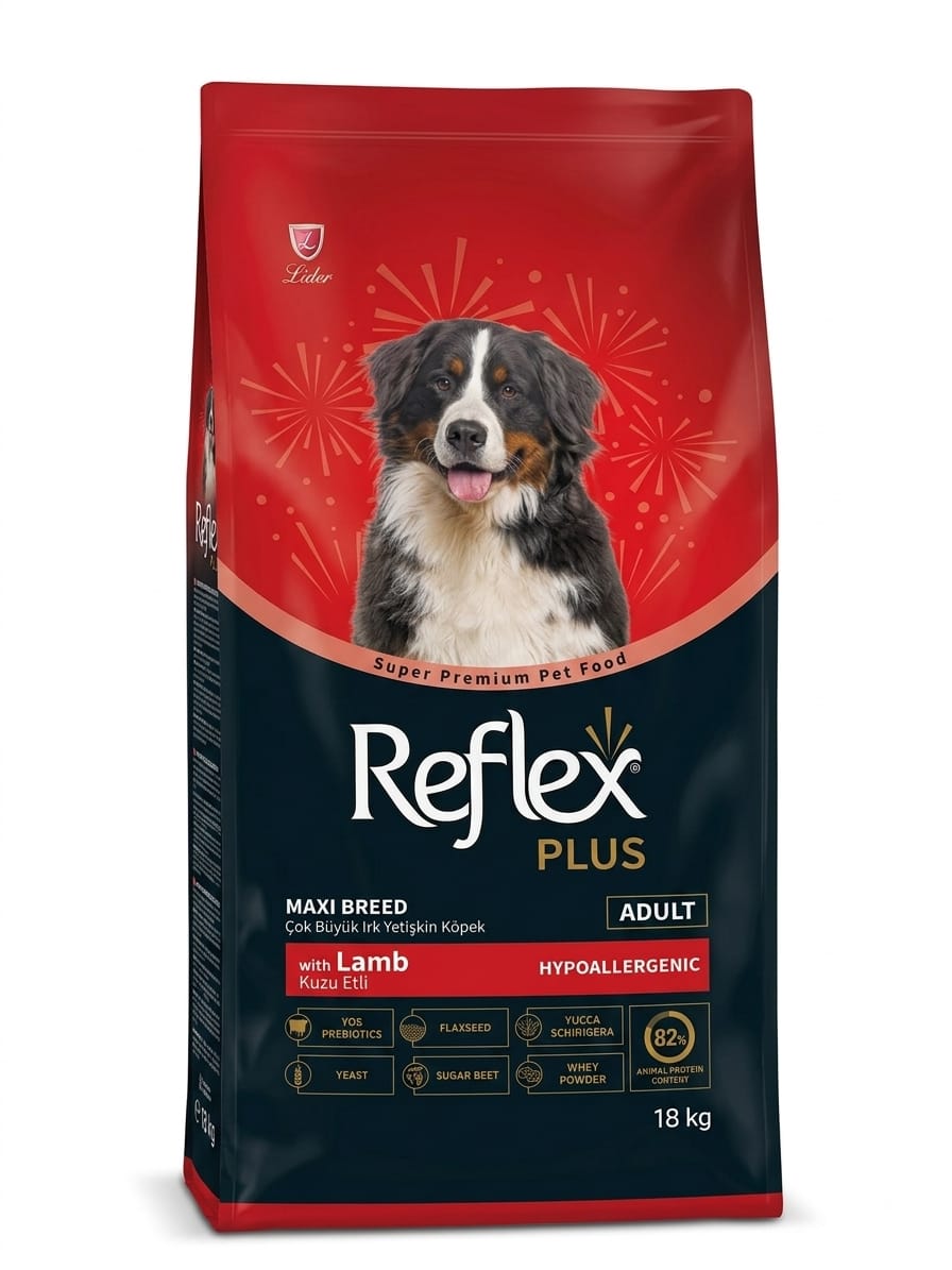 Reflex Plus Kuzu Etli Çok Büyük Irk Yetişkin Köpek Maması (18 kg)