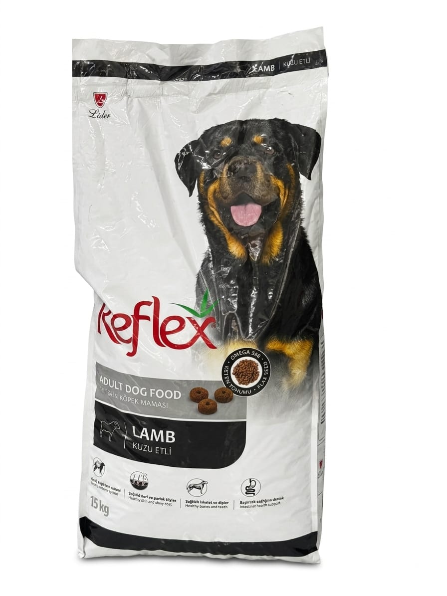 Reflex Kuzu Etli Yetişkin Köpek Maması (15 kg)
